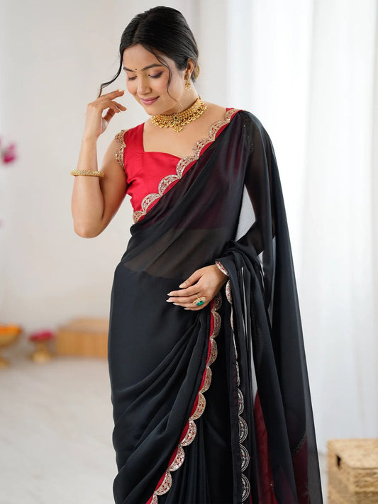 partywear designer saree for festive occasions