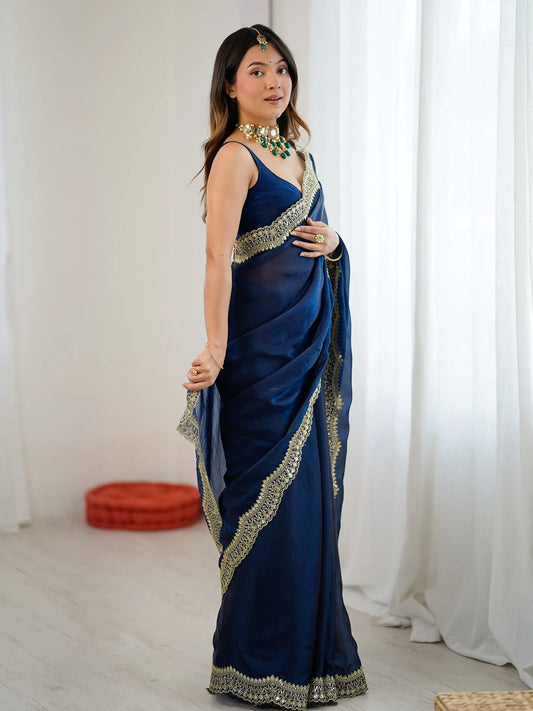 partywear designer saree for festive occasions