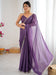 Purple Lavendar Party Wear Satin Embellished Saree