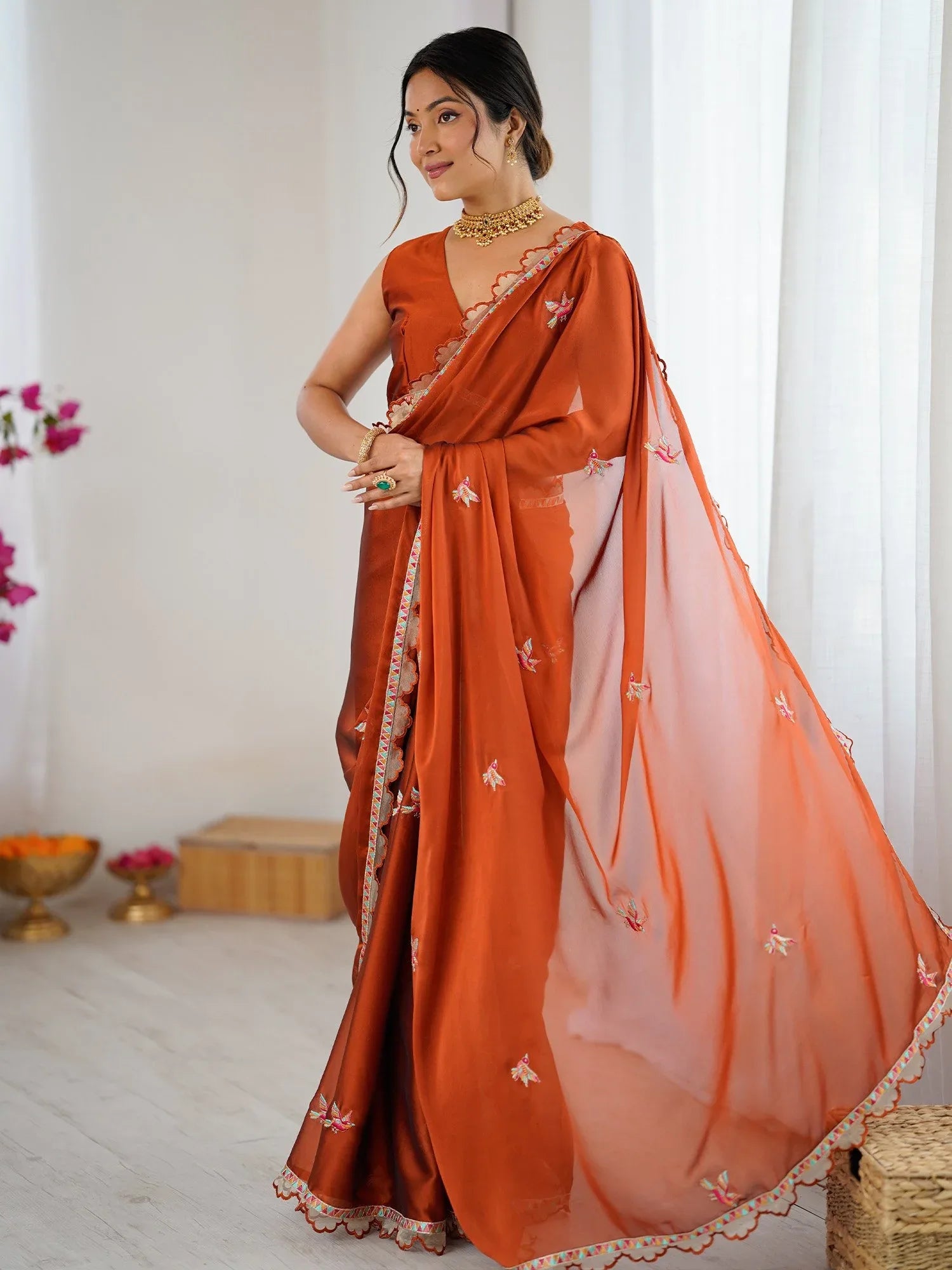 partywear designer saree for festive occasions