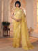 Yellow Mustard Party Wear Pure Silk Embellished Saree