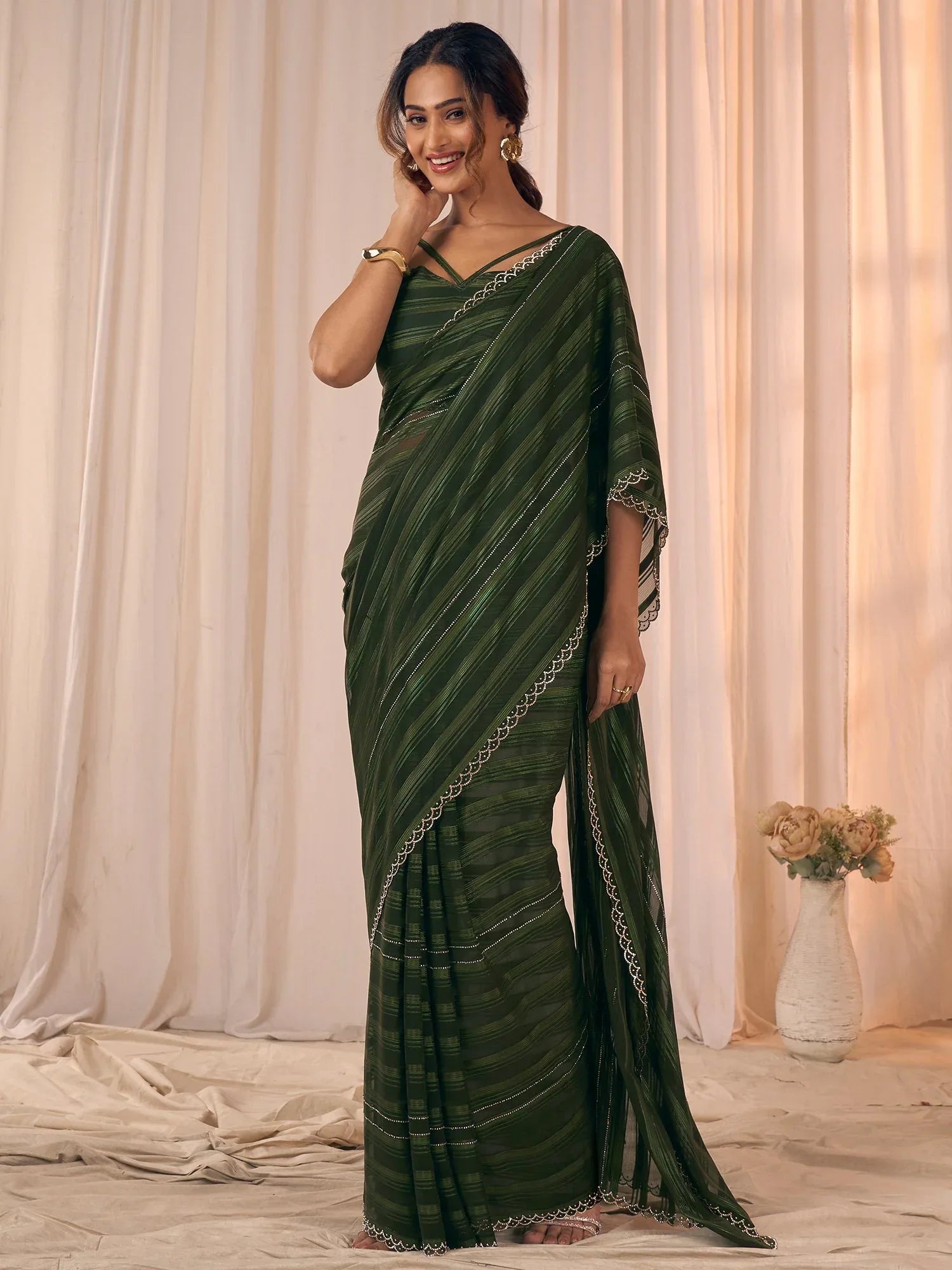 partywear designer saree for festive occasions