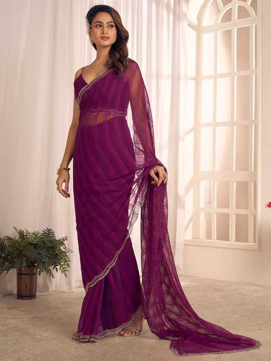 partywear designer saree for festive occasions