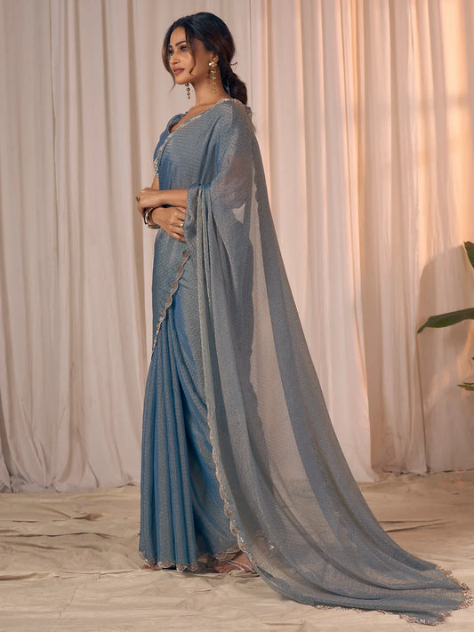 partywear designer saree for festive occasions