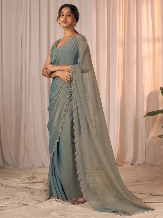 partywear designer saree for festive occasions
