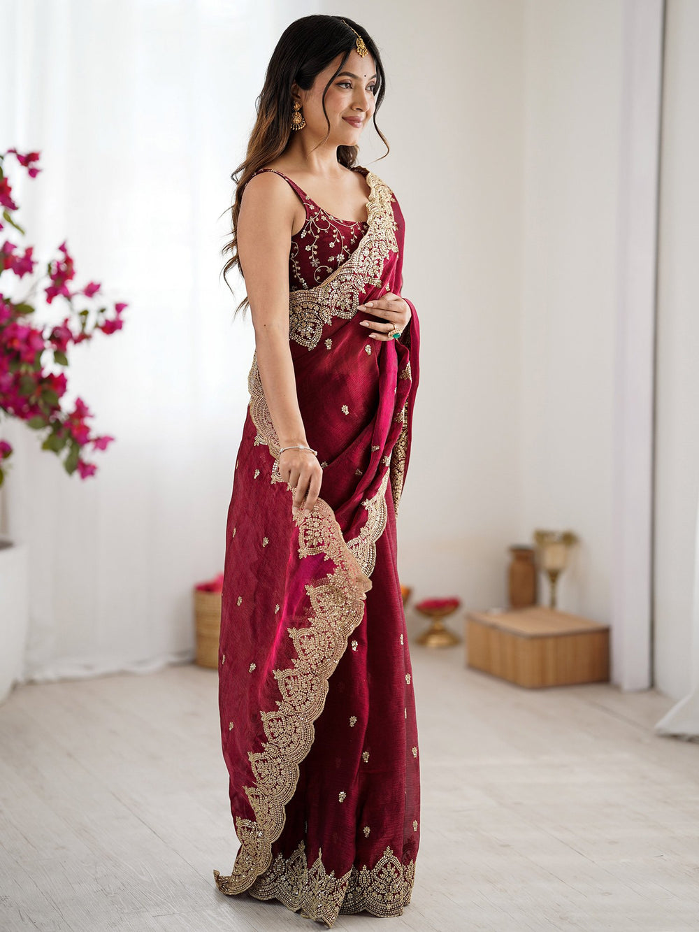 partywear designer saree for festive occasions