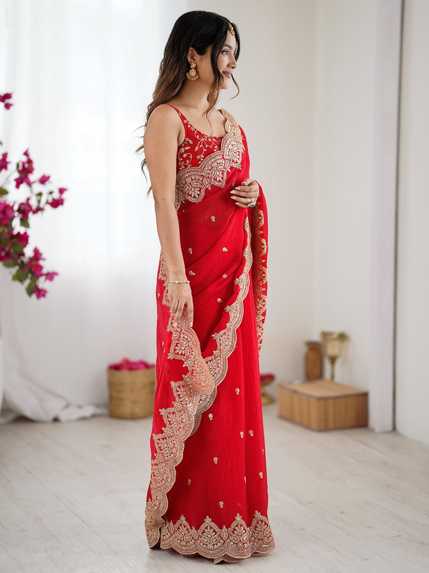 partywear designer saree for festive occasions
