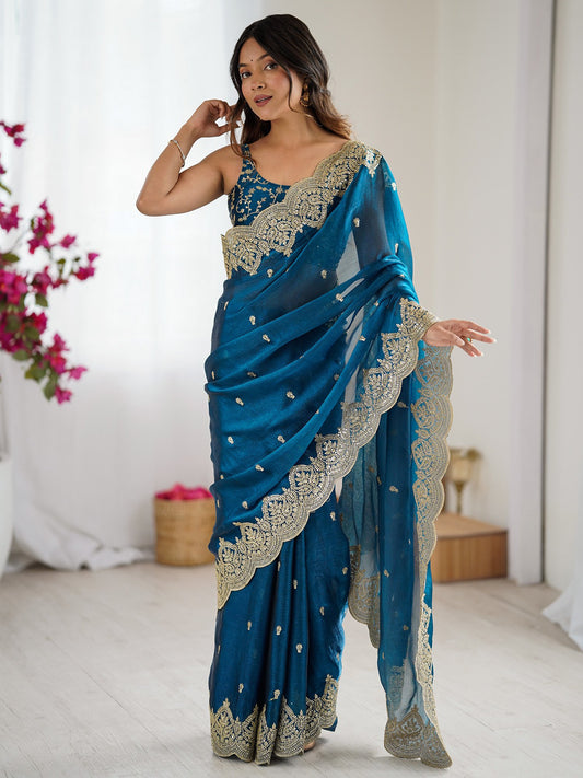 partywear designer saree for festive occasions