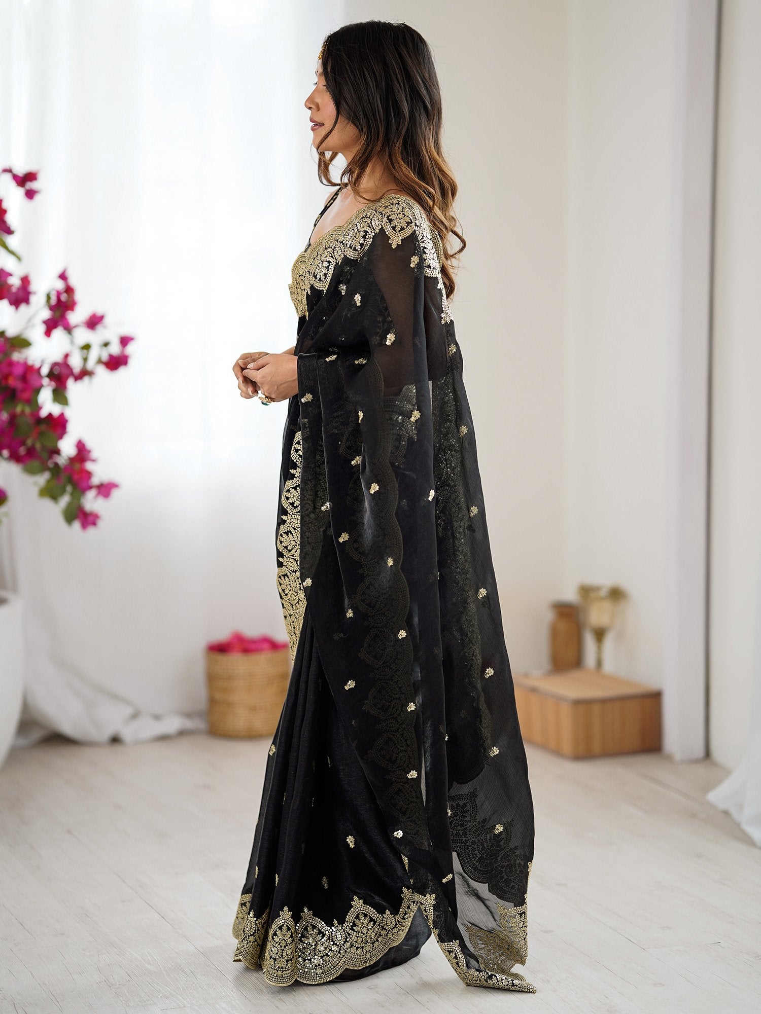 partywear designer saree for festive occasions
