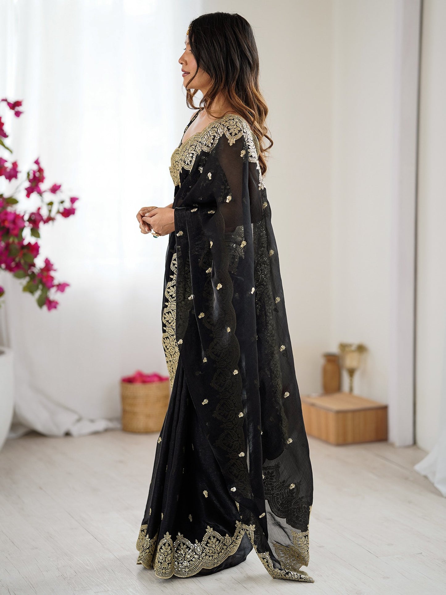 partywear designer saree for festive occasions