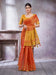 Red Rust Paithani Linen Woven Saree