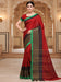 Red Red Banarasi Cotton Silk  Solid Saree