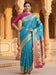 Blue Light Banarasi Silk Blend Woven Saree