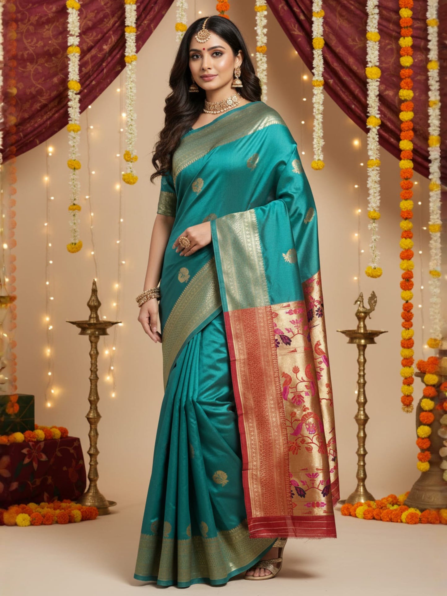 partywear designer saree for festive occasions