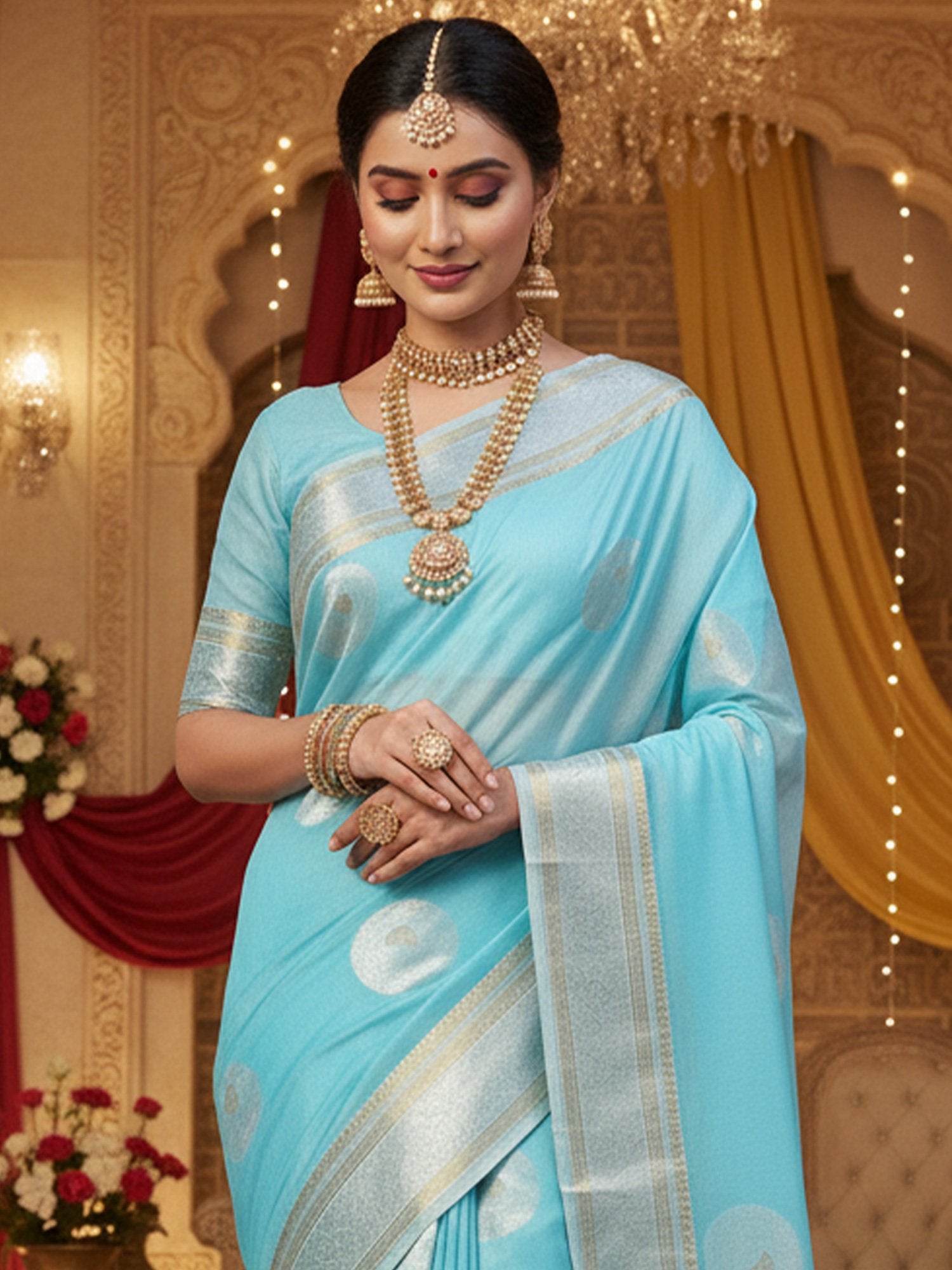 partywear designer saree for festive occasions