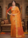 Yellow Yellow Banarasi Silk Blend Printed Saree