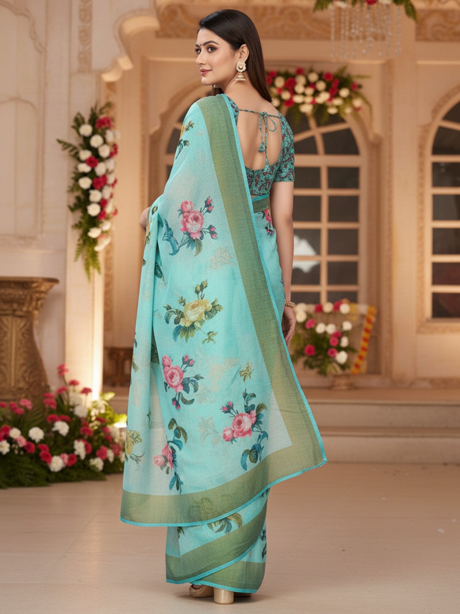 partywear designer saree for festive occasions