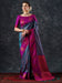 Blue Teal Banarasi Silk Blend Woven Saree
