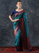 Blue Teal Banarasi Silk Blend Woven Saree