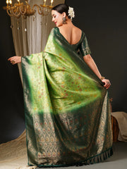 Light Green Kanjeevaram Silk Saree - The Dori Store