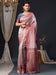 Pink Rose Banarasi Silk Blend Woven Saree