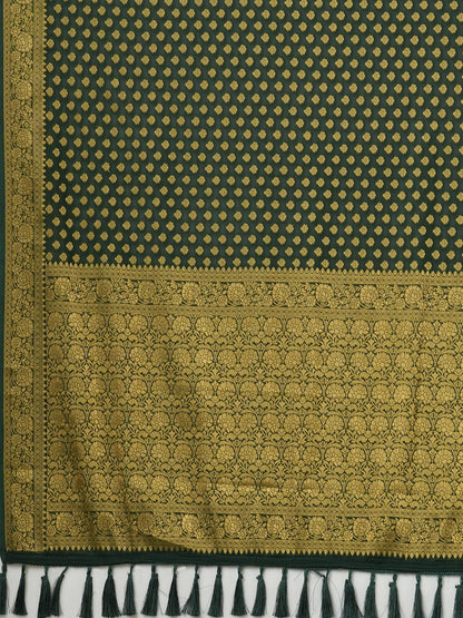 Green Kanjeevaram Georgette Woven Saree