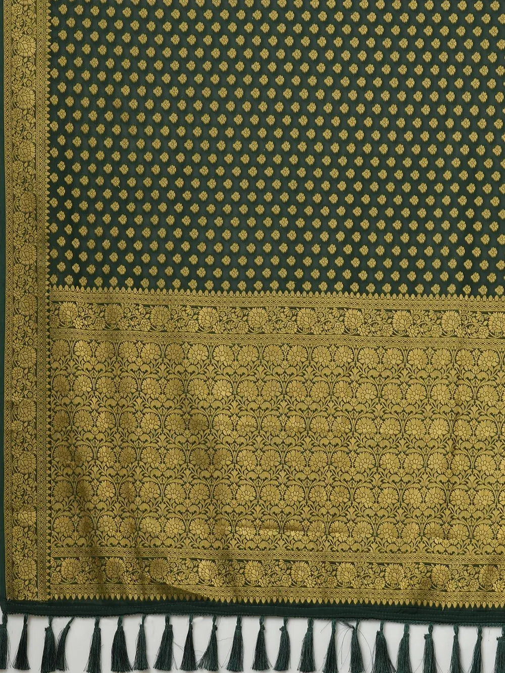 Green Kanjeevaram Georgette Woven Saree - The Dori Store