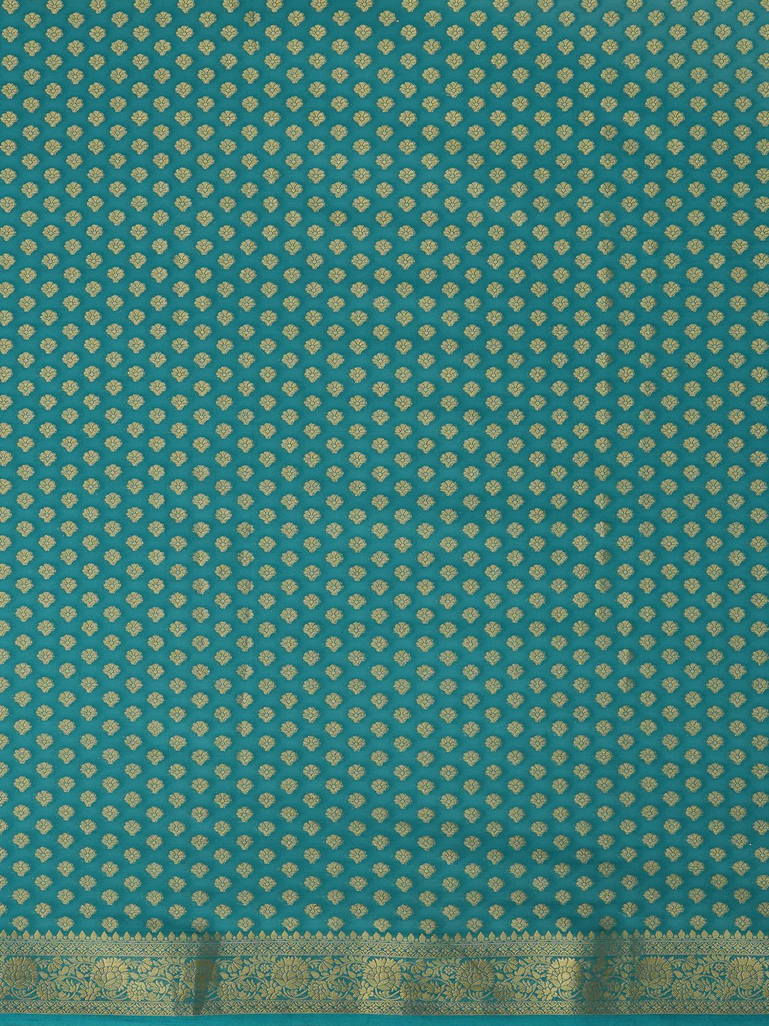 Teal Blue Kanjeevaram Georgette Woven Saree