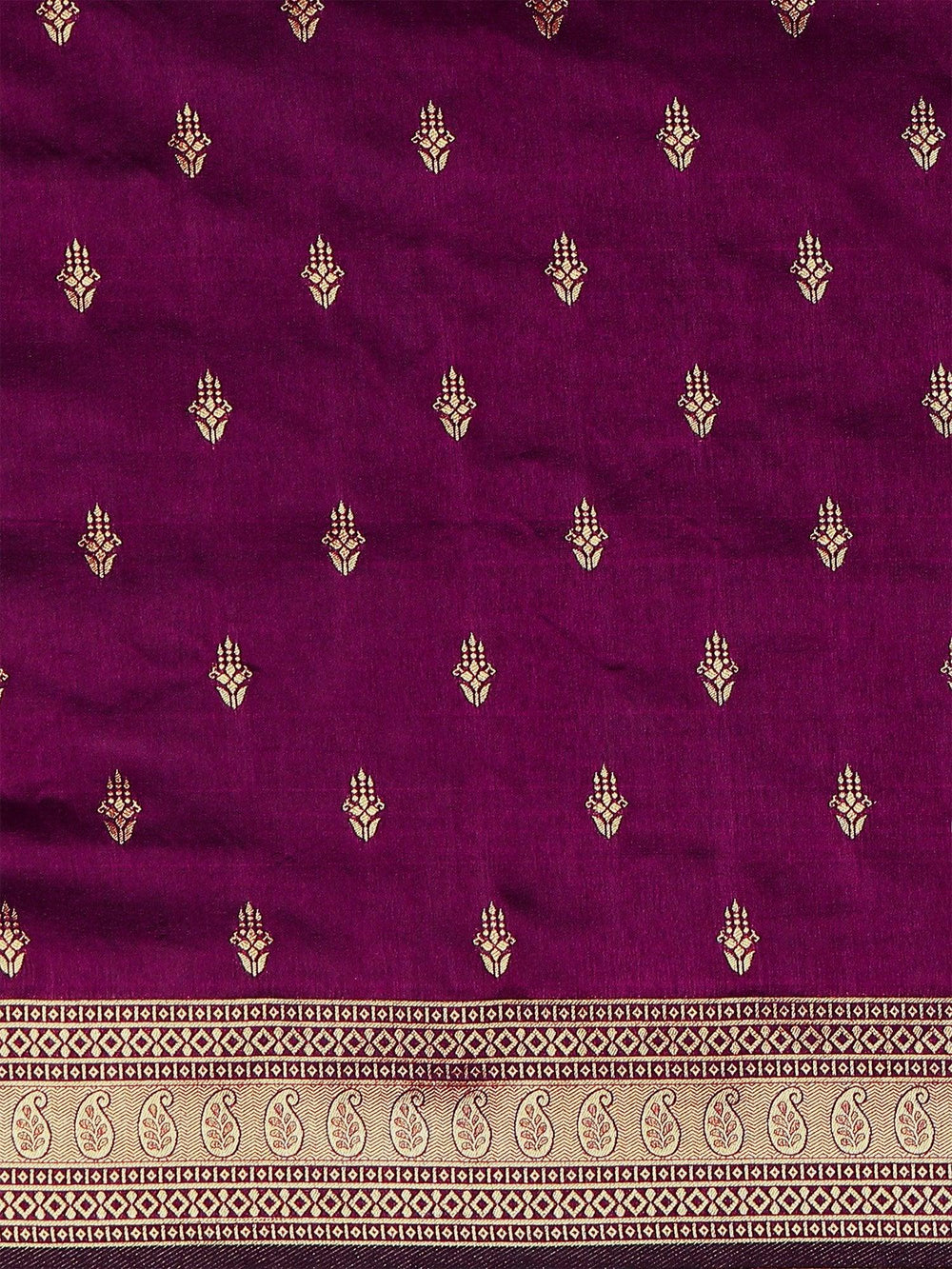 Plum Purple Banarasi Silk Saree - The Dori Store