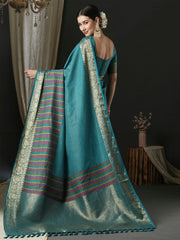 Classic Blue Design Traditional Wear Saree - The Dori Store