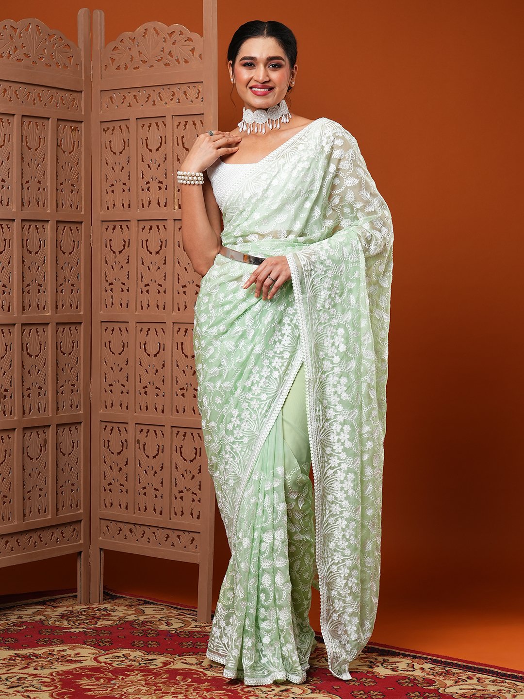 partywear designer saree for festive occasions