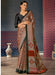 Brown Brown Block Print Crepe Digital Print Saree