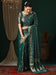Blue Teal Kanjeevaram Georgette Woven Saree