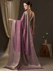 Graceful Mauve Kanjeevaram Georgette Saree - The Dori Store