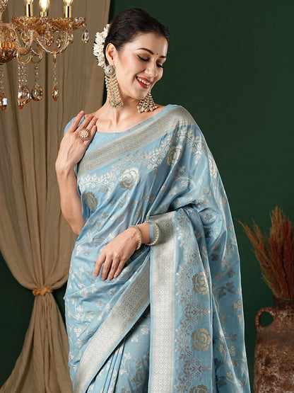 Light Kanjeevaram Georgette Woven Saree