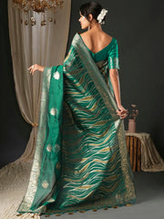 Exquisite Teal green Georgette Saree - The Dori Store