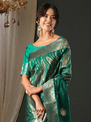 Exquisite Teal green Georgette Saree - The Dori Store