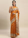 Yellow Mustard Tussar Khadi Silk Printed Saree