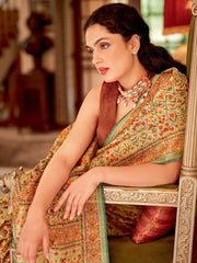 Multicolor Digital Print Silk Saree - The Dori Store