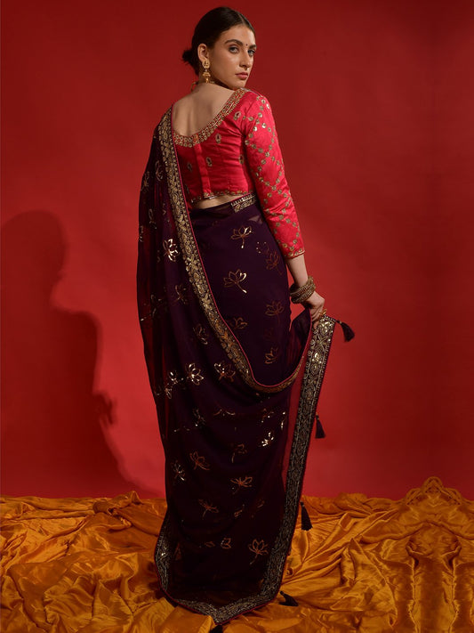 partywear designer saree for festive occasions