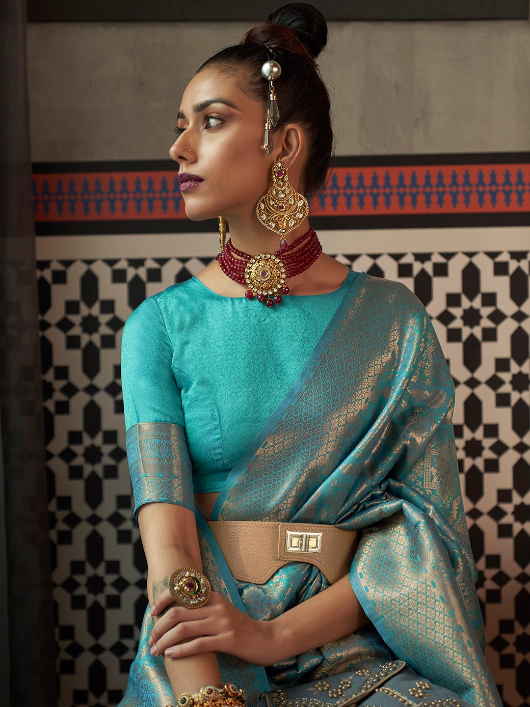 partywear designer saree for festive occasions