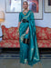 Blue Tealblue Chanderi Silk Blend Woven Saree