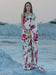 White Off Banarasi Crepe Printed Saree