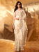 Cream Cream Banarasi Linen Woven Saree