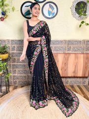 partywear designer saree for festive occasions