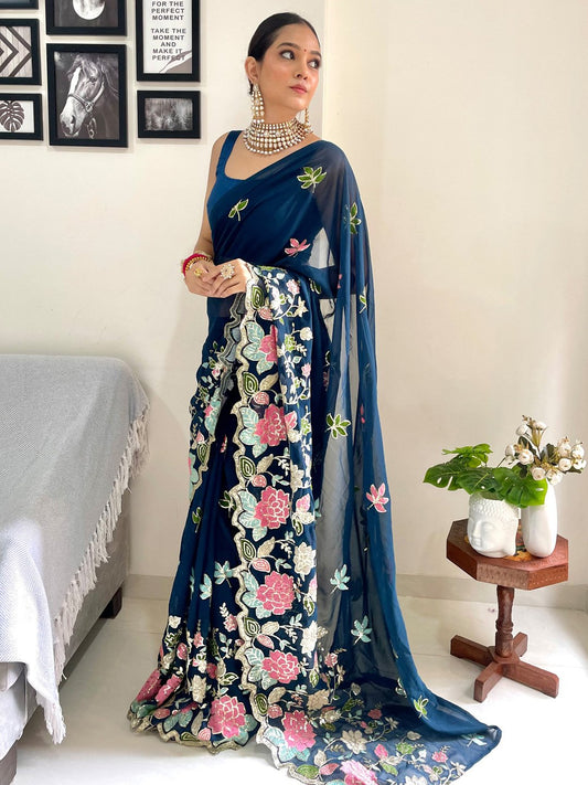 partywear designer saree for festive occasions