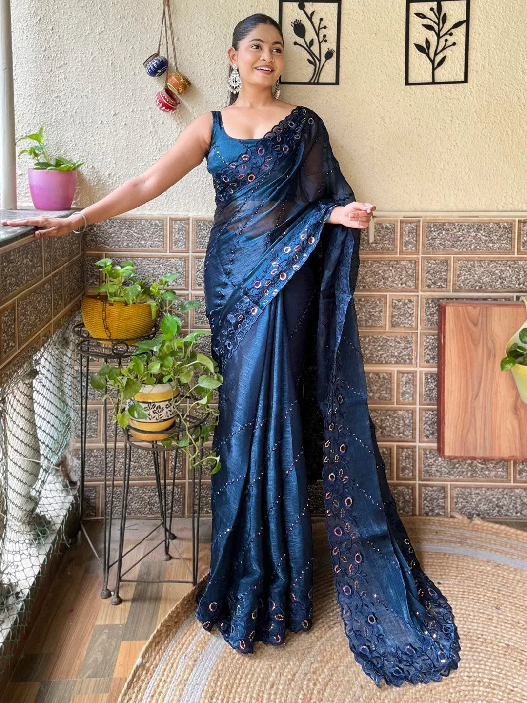 partywear designer saree for festive occasions