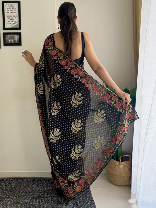 partywear designer saree for festive occasions