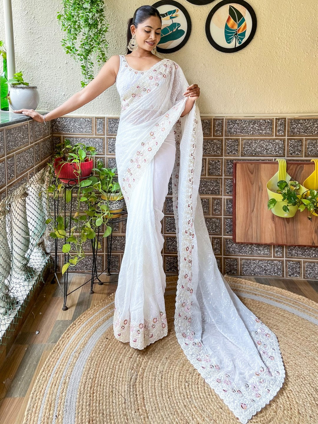 partywear designer saree for festive occasions