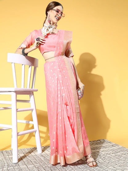 LightBlue Banarasi Silk Blend Woven Saree